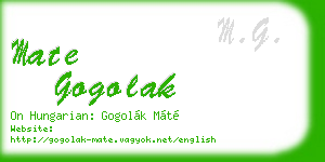 mate gogolak business card