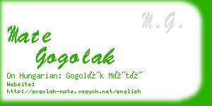 mate gogolak business card